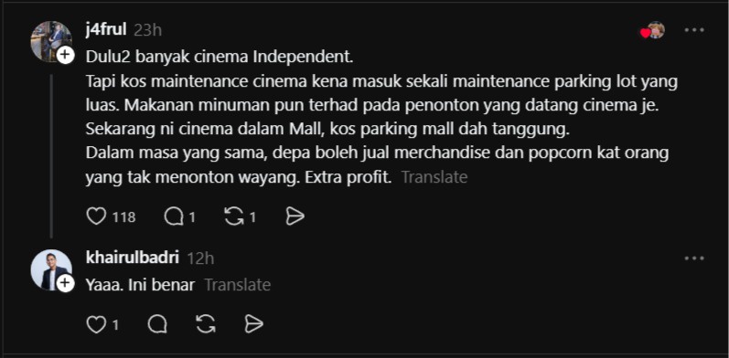 Image from: "Kenapa 'Cinema' Mesti Dibina Dalam Shopping Mall..." Perkongsian Ini Curi Tumpuan Warga Maya