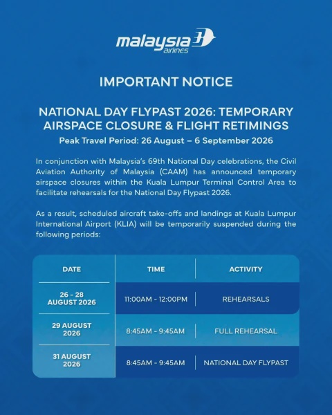 Image from: Malaysia Airlines Jadual Semula Penerbangan Terpilih Susulan Penutupan Ruang Udara Sempena HKHM