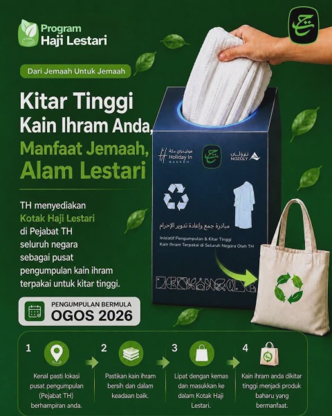 Image from: Kain Ihram Terpakai Kini Boleh Disumbangkan Menerusi Program Haji Lestari TH