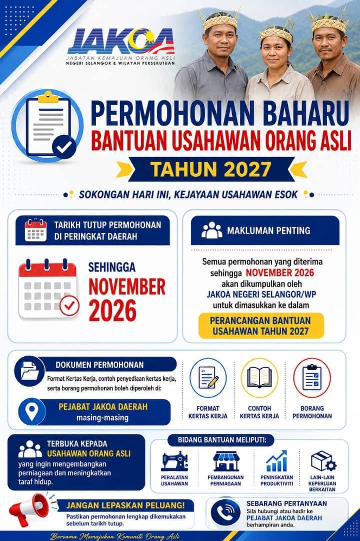 Image from: Bantuan Usahawan Orang Asli 2027: Syarat & Cara Mohon