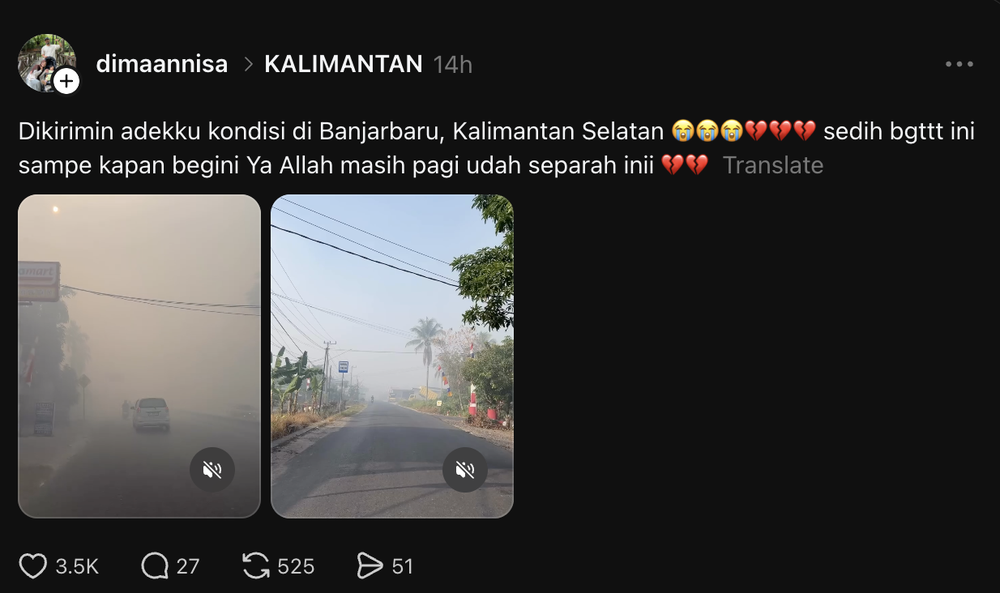 Image from: Titik Kebakaran Tersebar Luas Di Kalimantan, Asap Tebal Ganggu Aktiviti Penduduk