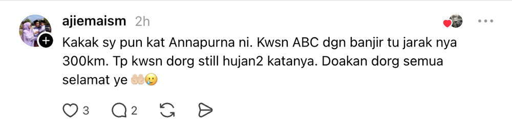 Image from: Tak Dapat Dihubungi, Kakak Mohon “Doakan Adik Saya Di Nepal Selamat”