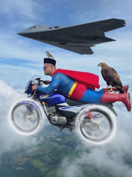 Image from: Lelaki Minta Sunting Gambar Dengan 'Pose' Bergaya Atas Motor, Hasilnya Buat Ramai Terhibur