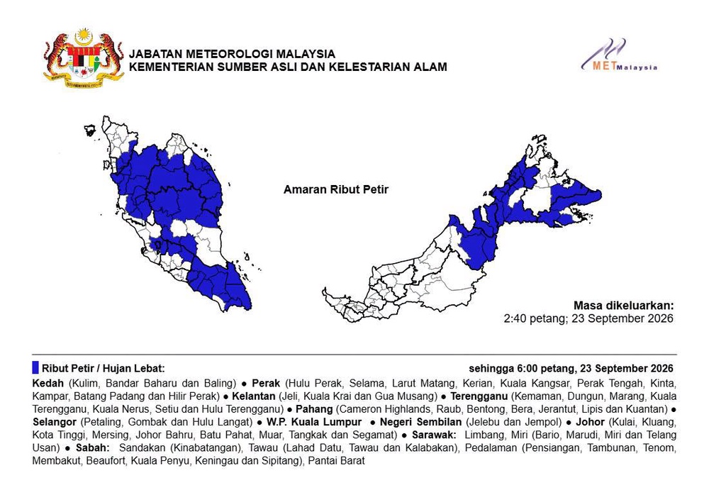 Image from: 10 Negeri, 1 Wilayah Diramal Hujan Lebat Petang Ini