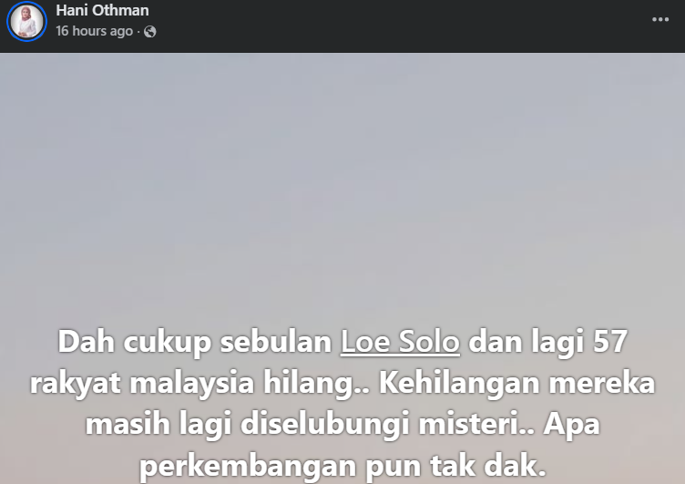 Image from: “Dah Cukup Sebulan, Masih Tiada Perkembangan” - Isteri Loe Solo Terus Menanti Berita Suami Hilang Di Nepal