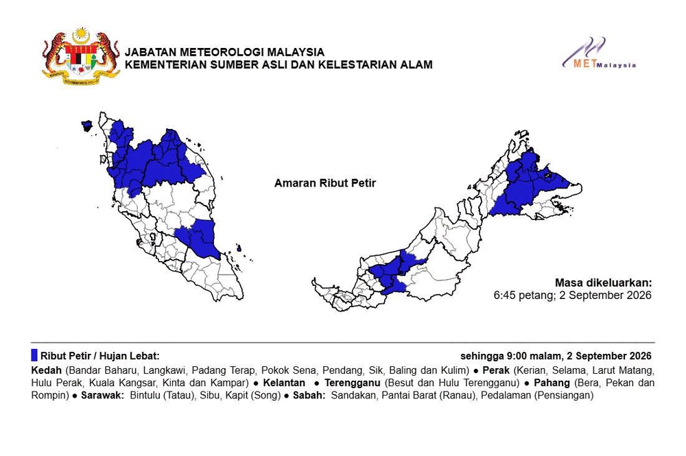 Image from: Amaran Hujan Lebat, Ribut Petir Di Tujuh Negeri - MetMalaysia