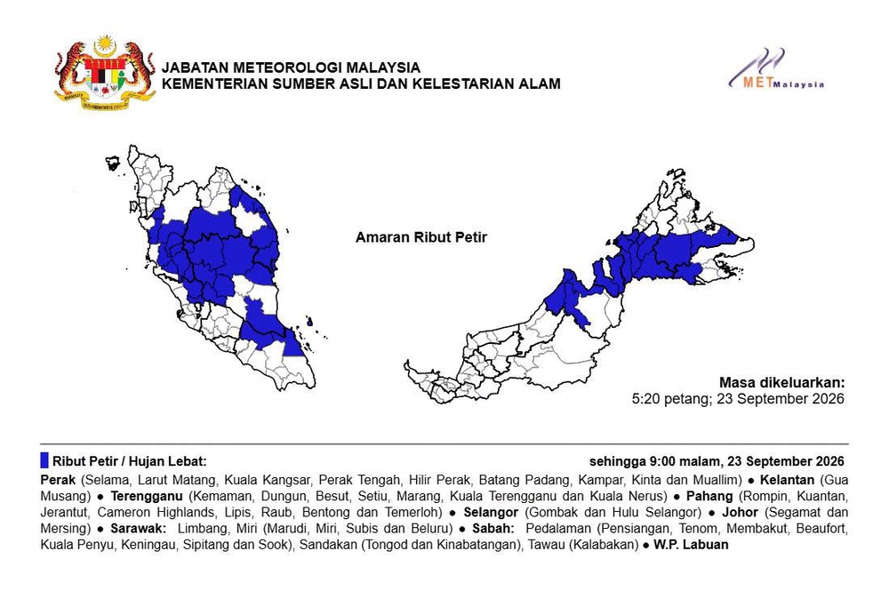 Image from: 8 Negeri, 1 Wilayah Diramal Hujan Lebat Hingga Malam Ini