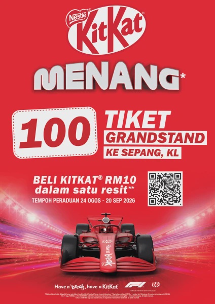 Image from: KitKat Beri Lebih Banyak Peluang Menang Tiket Formula 1 Malaysia 2026