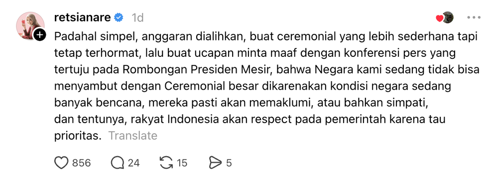 Image from: "Rakyat Kamu Bergelut Dengan Asap” Sambut Presiden Mesir Dengan Meriah, Warga Indonesia Luah Kecewa Terhadap Prabowo
