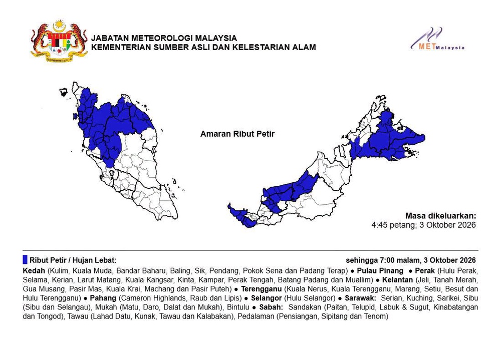 Image from: 9 Negeri Diramal Hujan Lebat Hingga 7 Malam Ini