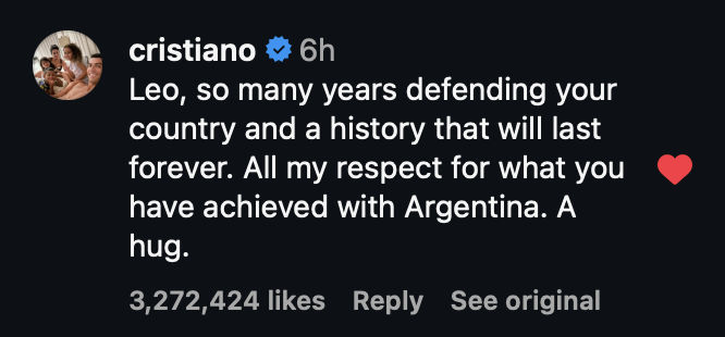 Image from: “Leo, Satu Sejarah Yang Akan Kekal Selamanya...” Ronaldo Titip Penghormatan Buat Messi