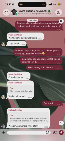 Image from: “Function Gila Group” Suami Tertidur Dalam Lori, Isteri Minta Bantuan Dalam Group Isteri Pemandu Lori
