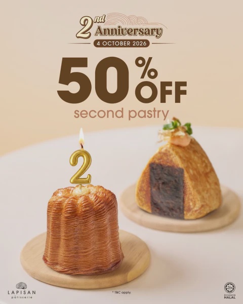 Image from: Lapisan Pâtisserie Sambut Ulang Tahun Kedua Dengan Sajian Baharu Dan Promosi Istimewa