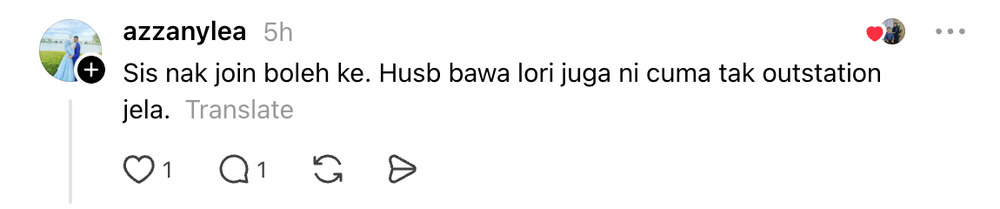 Image from: “Function Gila Group” Suami Tertidur Dalam Lori, Isteri Minta Bantuan Dalam Group Isteri Pemandu Lori
