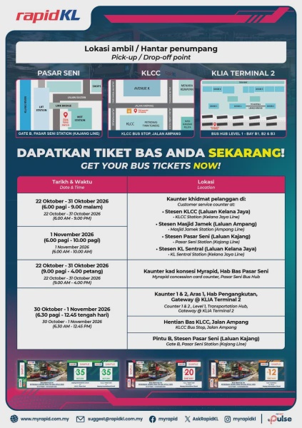 Image from: RapidKL Sedia 85 Bas Khas Sempena PETRONAS Grand Prix Of Malaysia 2026