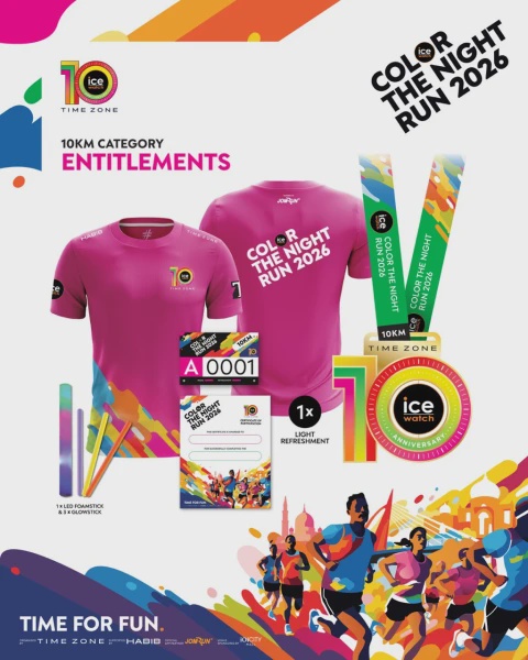Image from: Ice-Watch Malaysia Raikan Sedekad Ice-Watch Night Run, Lancar Color The Night Run 2026