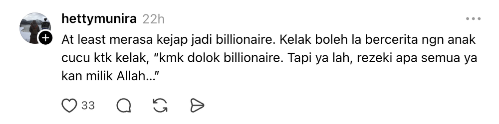 Image from: "Bergegar Nyawa Tengok Duit..." Lelaki Terkejut Wang RM1 Bilion Masuk Dalam Akaun Bank