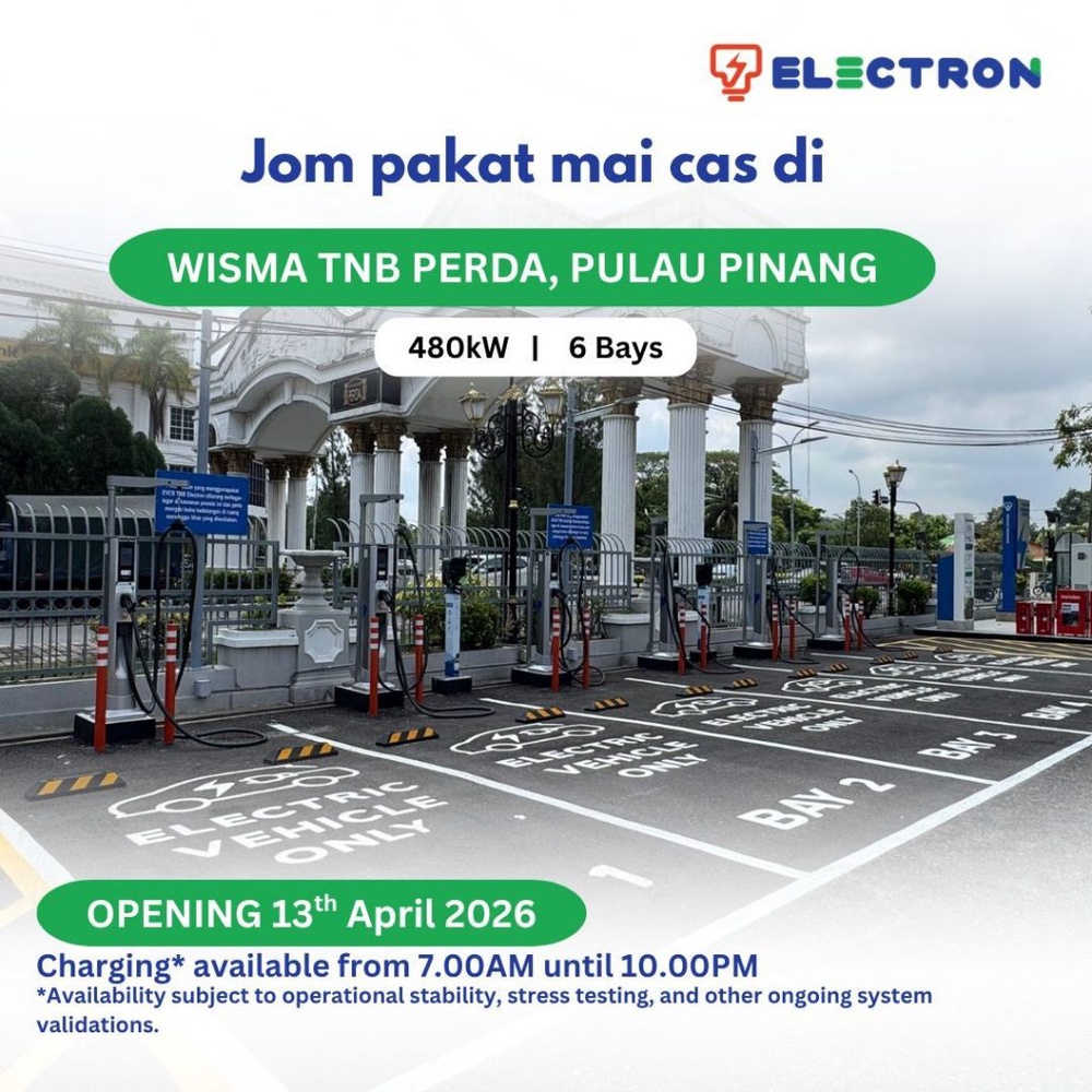 Image from: TNB Electron deploys 480kW DC Charger with 6 bays at Wisma TNB Perda, Bukit Mertajam