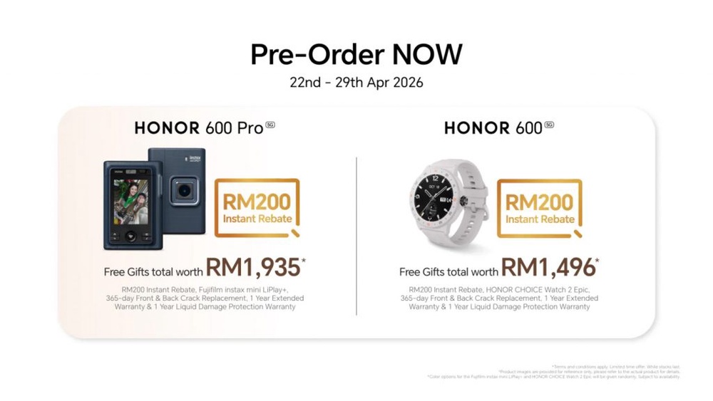 Image from: Honor 600 series launched in Malaysia: Snapdragon 8 Elite, 200MP camera, 7,000mAh battery, priced from RM2,599