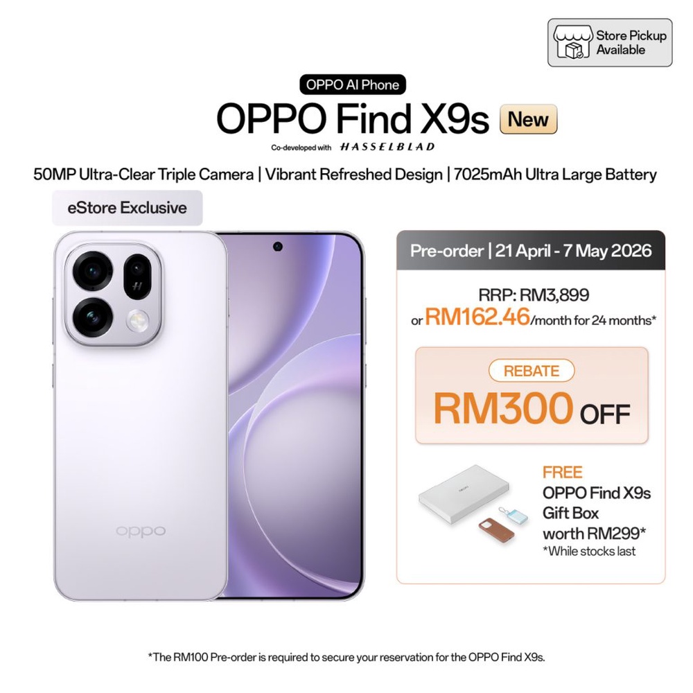 Image from: Oppo Find X9s goes official in Malaysia: Triple 50MP Hasselblad cameras, Dimensity 9500s, 6.59″ AMOLED, priced at RM3,899