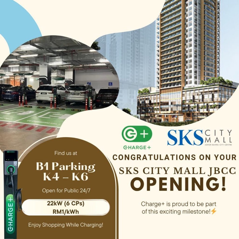 Image from: Charge+ deploys 6 EV charging bays at SKS City Mall JBCC