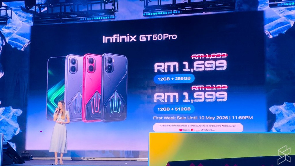 Image from: Infinix GT 50 Pro launched in Malaysia: Gaming phone with Dimensity 8400 Ultimate, 144Hz AMOLED, 6500mAh battery, priced from RM1,899