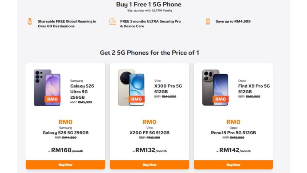 Image from: RM32 Per Line with 1TB Shared Data? Inside U Mobile’s New ULTRA Family Suite