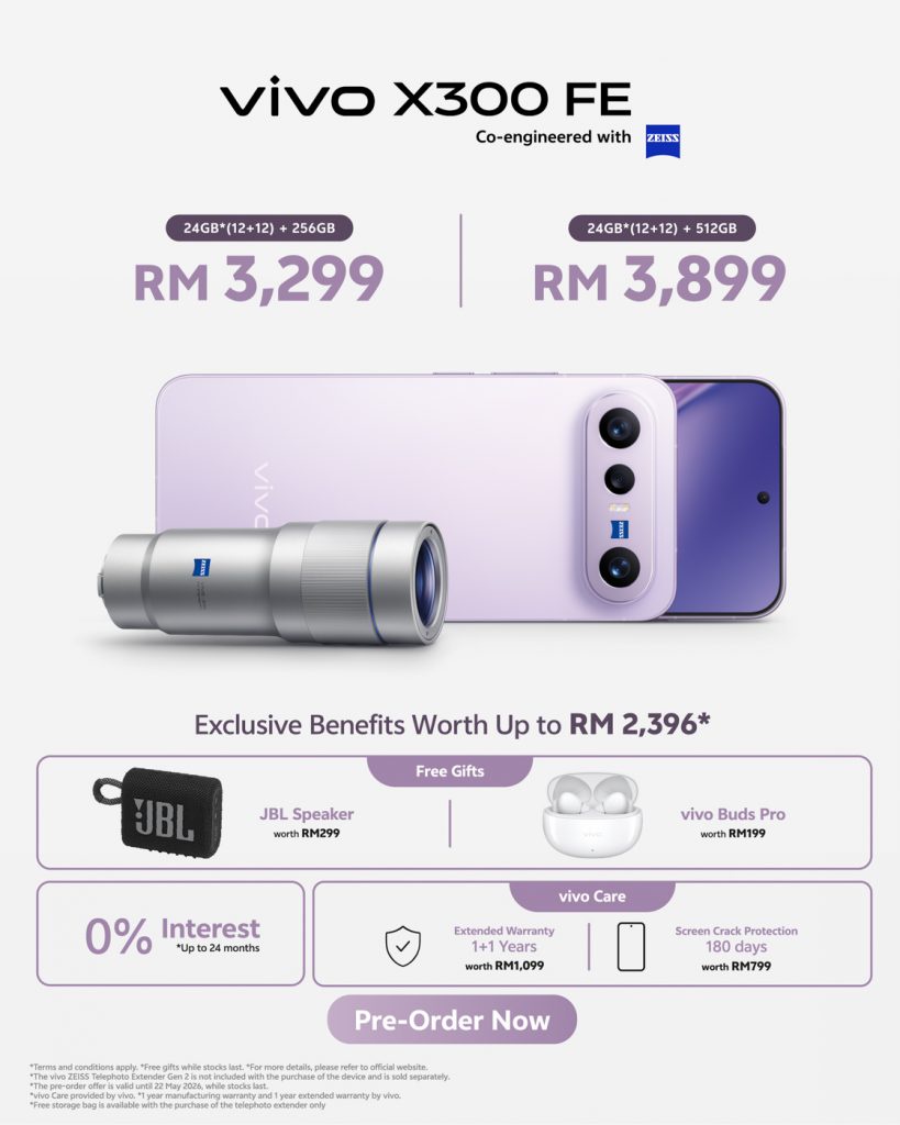 Image from: Vivo X300 Ultra & X300 FE launched in Malaysia with telephoto extender lens, priced from RM3,299