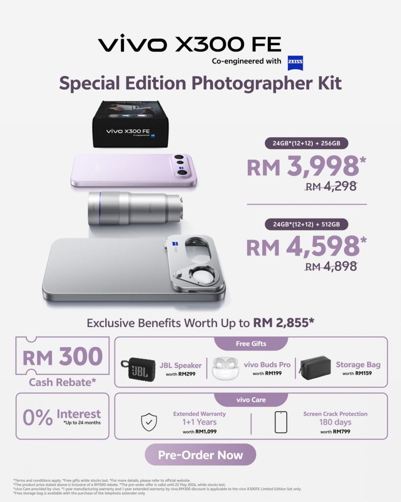 Image from: Vivo X300 Ultra & X300 FE launched in Malaysia with telephoto extender lens, priced from RM3,299