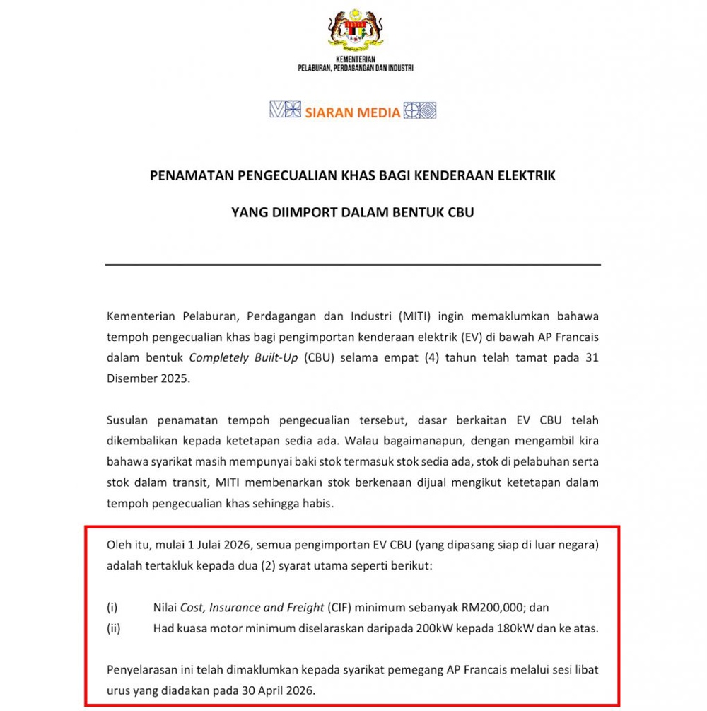 MITI CBU EV Policy May 2026