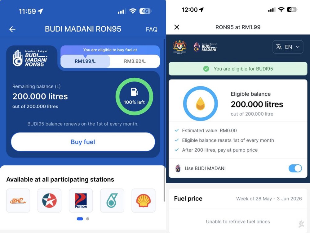 Image from: 150L BUDI95? MOF says it was a technical error, quota remains at 200L