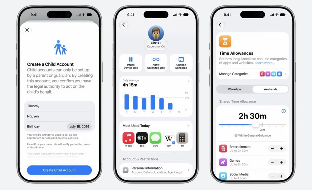 Image from: Apple enhances child safety features, including letting parents decide who kids can talk to