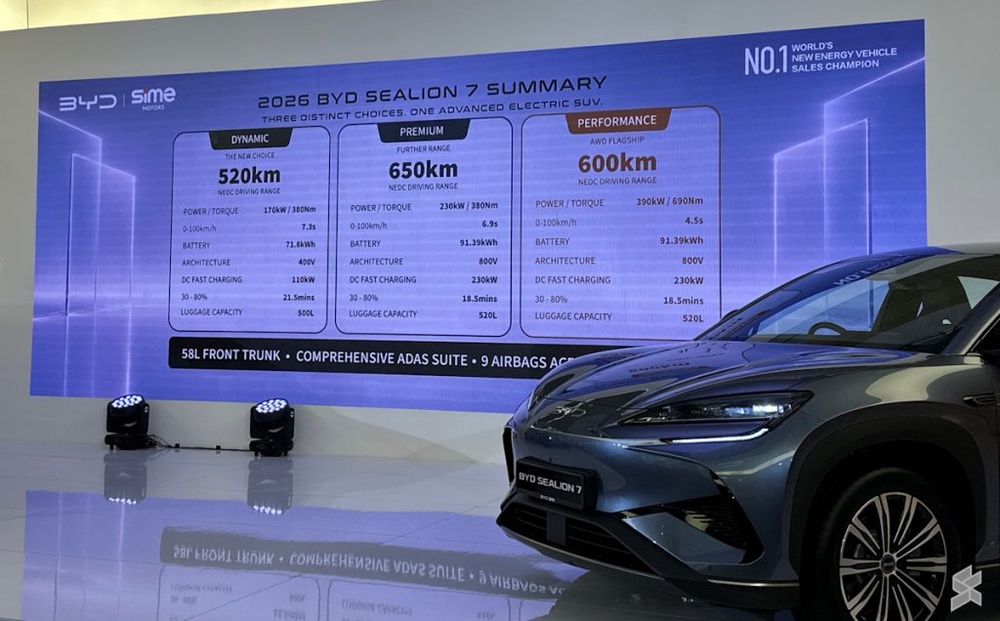Image from: 2026 BYD Sealion 7 offers bigger battery, faster charging: Available from as low as RM160k