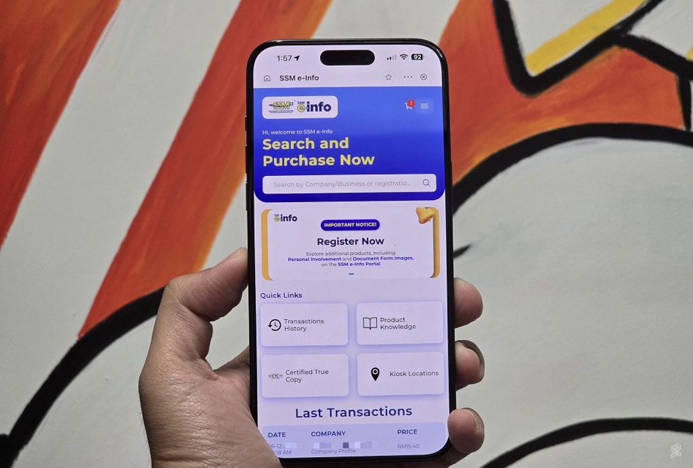 Image from: TNG eWallet now lets you search SSM company records and download official documents