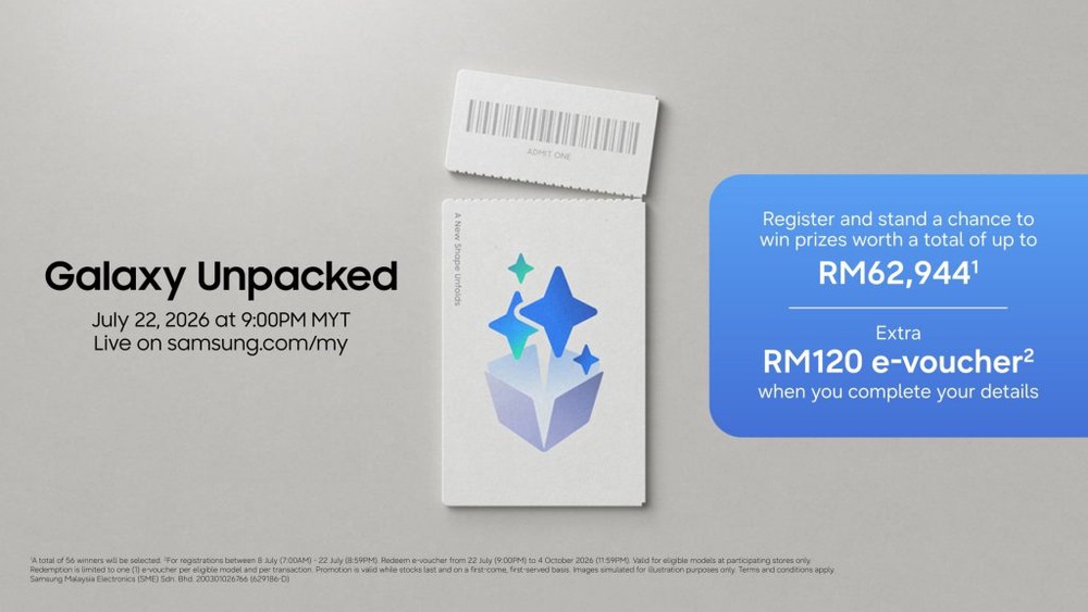 Image from: Samsung Galaxy Z Fold 8 launch on 22 July: Here’s how to claim eVouchers worth up to RM700