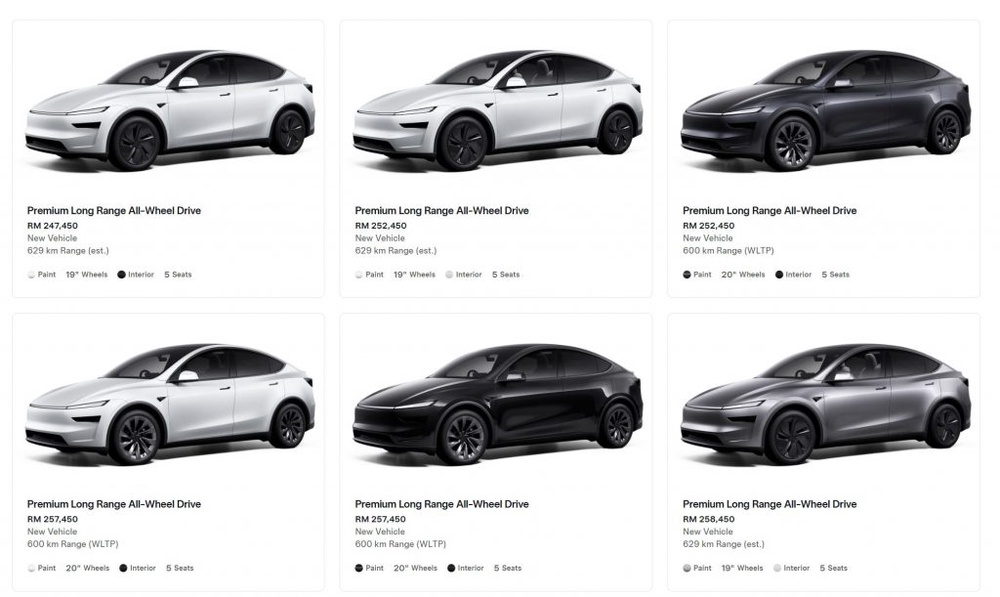 Image from: Tesla Model Y Long Range AWD discontinued from Malaysia lineup, inventory units still available