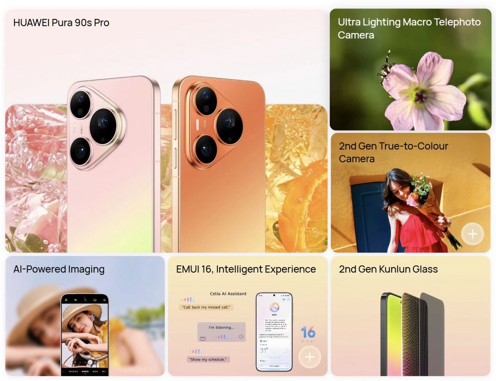 Image from: Huawei Pura 90s series arrives in Malaysia from RM3,699. Pro Max version gets a 200MP telephoto camera