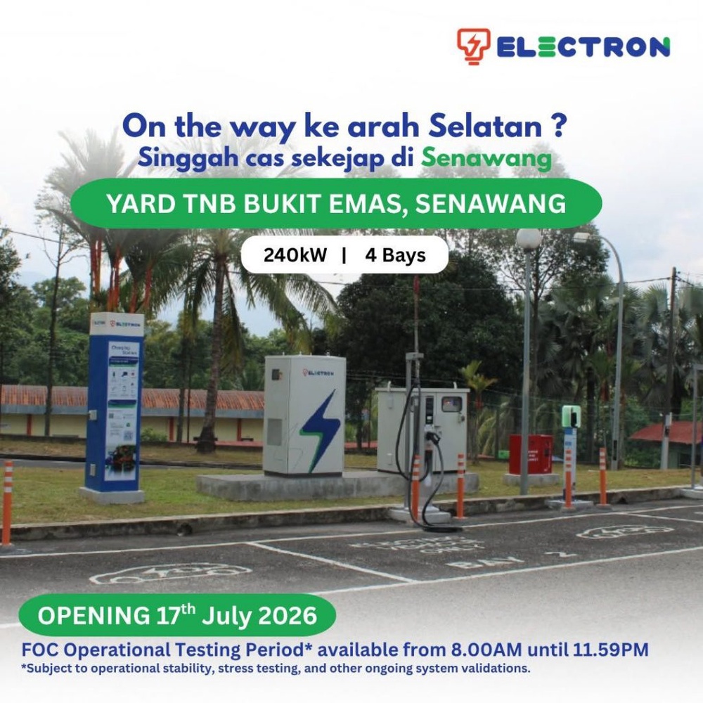 Image from: TNB Electron turns on 240kW DC Charger with 4 bays in Senawang