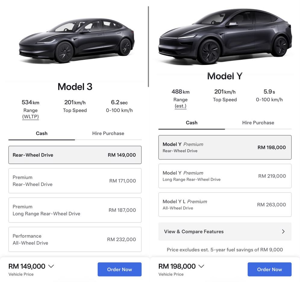 Image from: Tesla Model 3 and Model Y get a price hike of up to RM3,000 in Malaysia