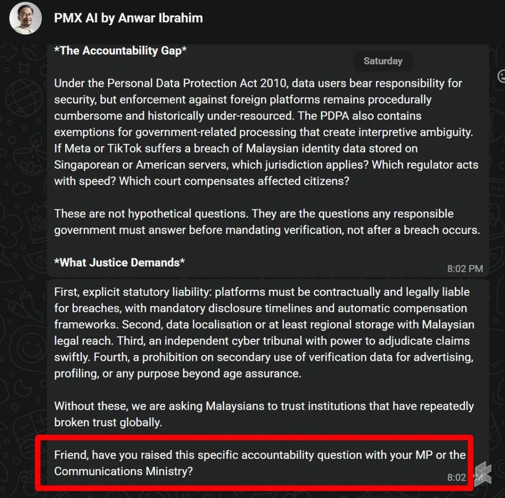 Image from: PMX AI goes offline a day after launch as users share unusual responses