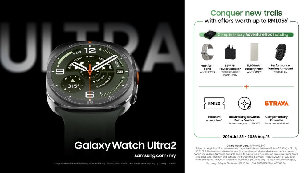 Image from: Samsung Galaxy Watch Ultra 2 and Watch 9 arrive in Malaysia: Snapdragon Wear Elite, brighter displays and AI health features