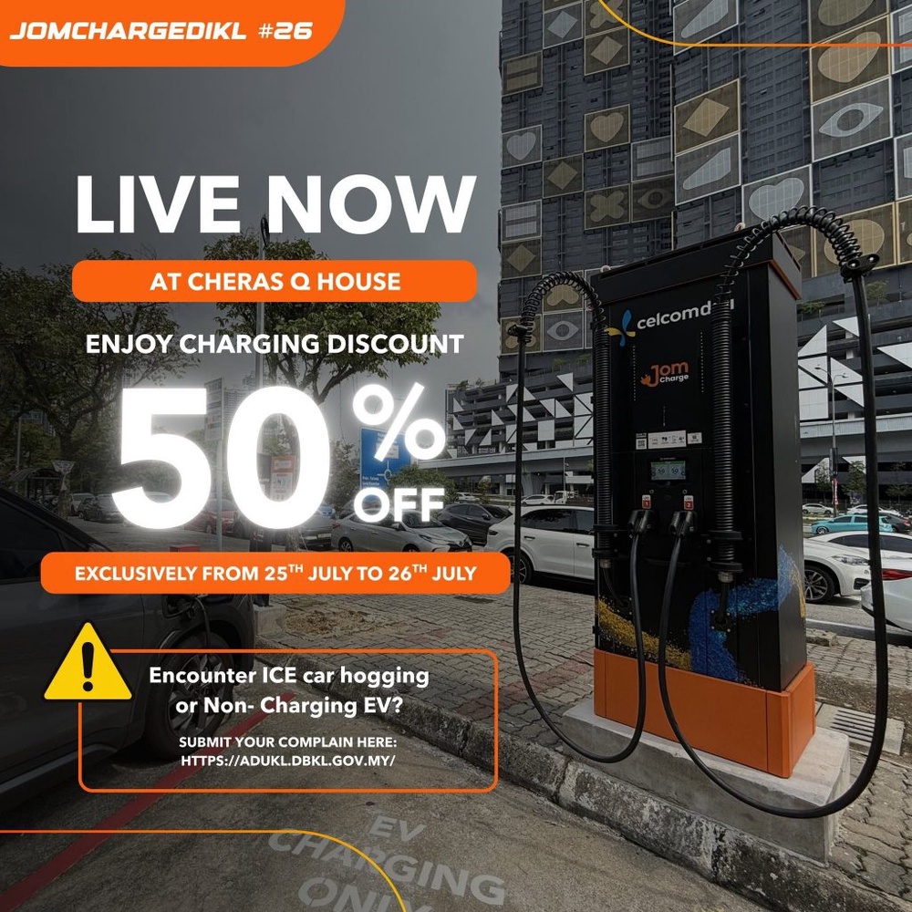 Image from: JomCharge x DBKL turns on EV Chargers at Cheras Q House