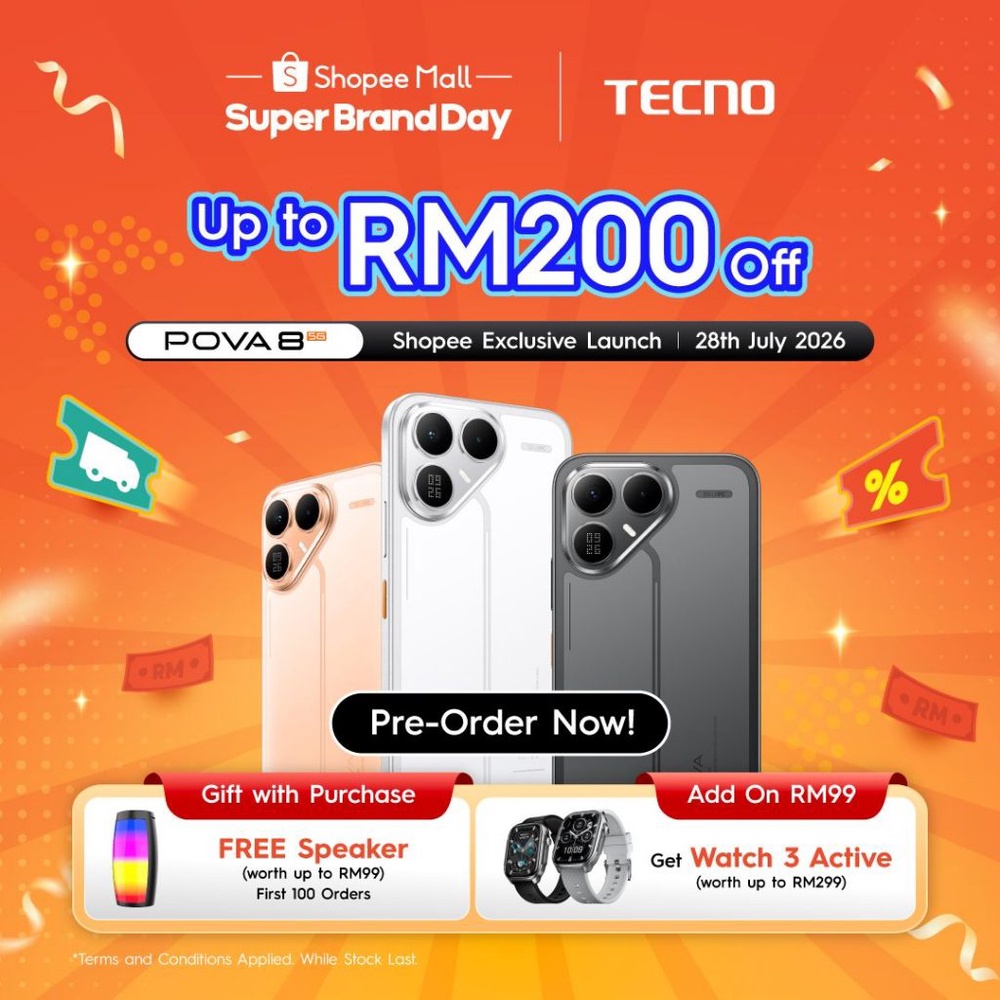 Image from: Tecno Pova 8 5G arrives in Malaysia with 8,000mAh battery, 144Hz display and Alive Matrix Display