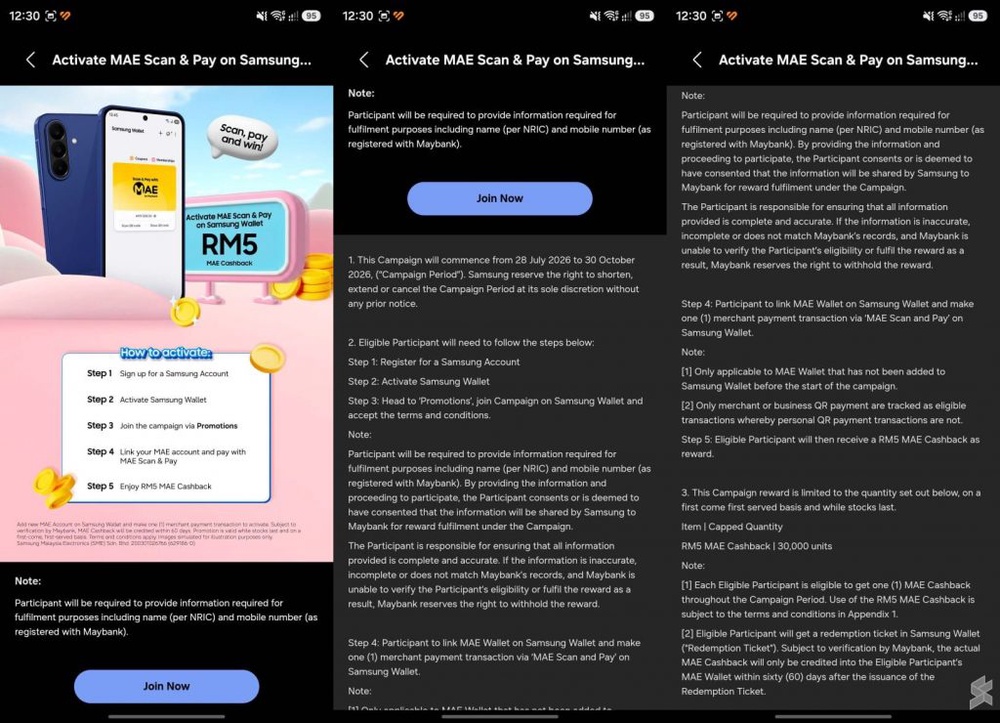 Image from: Maybank offers cashback when you link your MAE Wallet to Samsung Wallet. Here’s how to redeem