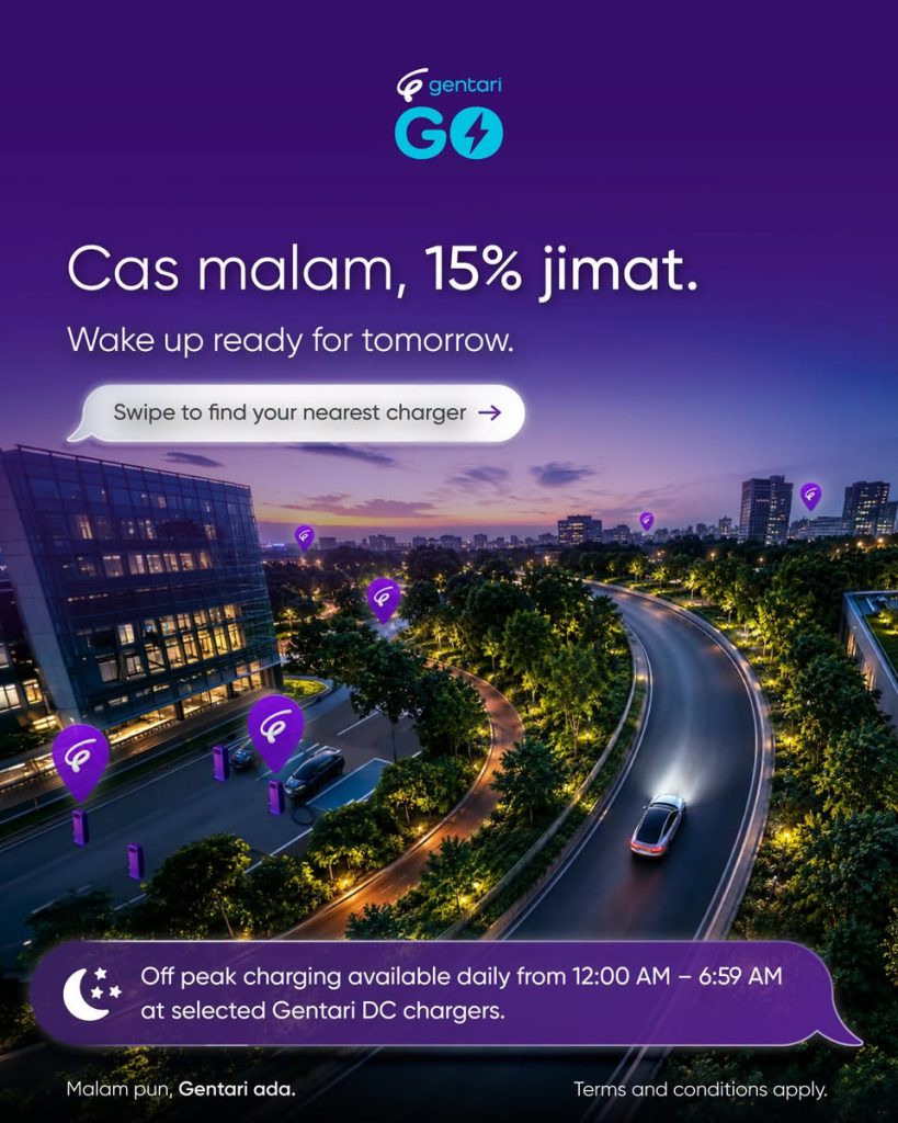 Image from: Gentari offers 15% off-peak EV charging discount, stackable with existing subscriptions
