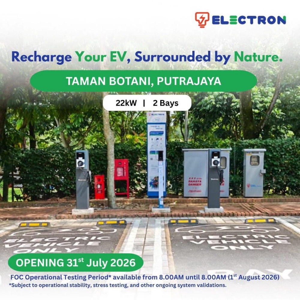 Image from: TNB Electron deploys EV chargers at Taman Botani Putrajaya
