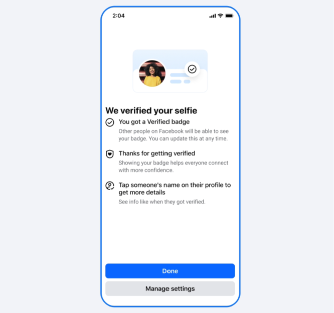 Image from: Facebook Verified: Everything you need to know about Meta’s new free feature