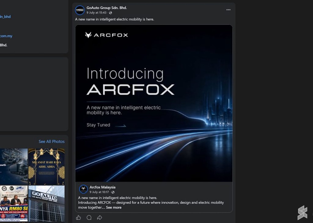 Image from: Go Auto Group to bring Arcfox EVs to Malaysia?