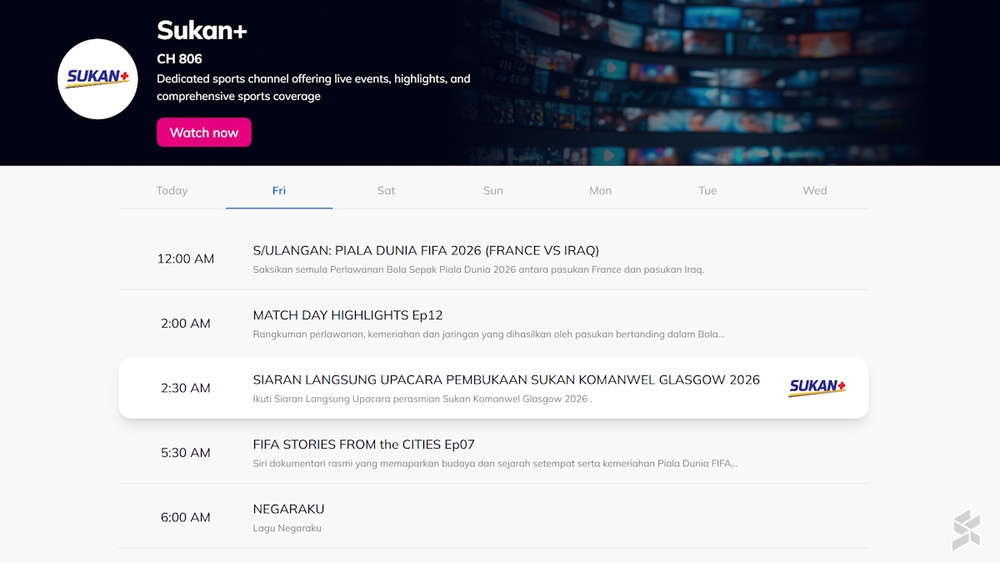 Image from: RTM Sukan+ is now on Astro, just in time for Commonwealth Games Glasgow 2026