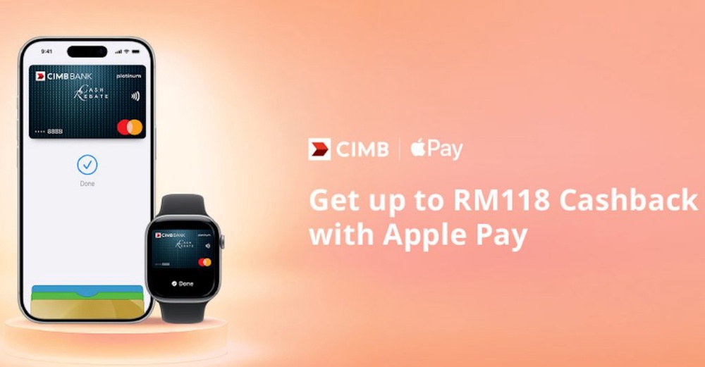 Image from: CIMB Malaysia now supports Apple Pay: Limited to credit cards, get up to RM118 cashback